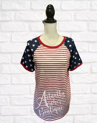 Stars & Stripes Half Sleeve Top 